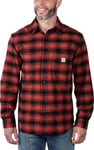 Carhartt Carhartt Men's Flannel Long Sleeve Plaid Shirt Red Ochre XXL, Red Ochre