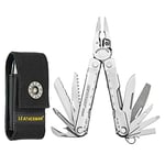 Leatherman Rebar - Pince multifonctions avec 17 outils verrouillables, outil polyvalent pour bricoler & le camping, fabriqué aux ÉUA avec de l'acier inoxydable, couleur argent, étui nylon inclus