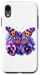 Coque pour iPhone XR Papillon Violet Pensée florale Démence Sensibilisation à la maladie d'Alzheimer