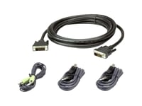 Aten 3 M Usb Dvi-D Dual Link Secure Kvm Cable Kit, 3 M, Dvi-D, Svart, Usb Type A, 3.5 Mm, Dvi-D, Usb Type B, 3.5 Mm, Dvi-D, Hankoppling