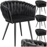 TecTake® Lot de 4 Chaises de Salle à Manger Modernes Fauteuil Salon Chaise Ergonomique Rembourrée Confortable Chaise Design Meuble Salon pour Salle à Manger, Salon, Coiffeuse, Chambre, Cuisine
