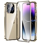2-in-1 iPhone 14 Pro Max skal i härdat glas - Guld