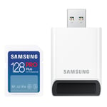 Carte Samsung PRO Plus SDXC 128 Go UHS-I + lecteur SD pleine taille (2023)