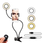 showsing 3.5 Inch USB Phone Clip Ring Light Mobile Phone Holder Selfie Youtube Live Video Product 360 Degree Rotatable Ring Lamp