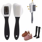 3-side Shoes Brush Leather Cleaner Dust Cleaning Long Handled