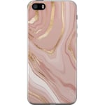 Apple iPhone SE (2016) Gennemsigtigt Telefoncover Ljusrosa marmor