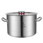 Stock Pot, Large Thick Stainless Steel Soup Pot with Lid for Catering Commercial Use for Gas Stove/Induction Cooker (10-80L) (Size : 15L)