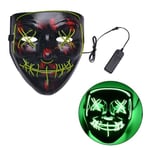 Green- BV Scary Mask BV Purge Mask för Halloween, Scary Cosplay Festival, Fake Camouflage V Masquerades for Women