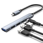 Hub USB C Mulitport 5-en-1 Adaptateur USB-C Adaptateur USB C vers USB 5-Port Power Delivery 65W USB 3.0/2.0 Hub Multiport 5 en 1 Compatible pour Appareils de Type C