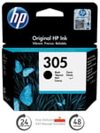 Genuine HP 305 Standard Capacity Black Ink Jet Printer Cartridge, 3YM61, 3YM61AE