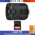 Canon RF 85mm f/2 Macro IS STM + 1 SanDisk 128GB UHS-II 300 MB/s + Guide PDF MCZ DIRECT '20 TECHNIQUES POUR RÉUSSIR VOS PHOTOS
