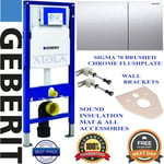 Geberit Duofix UP320 toilet frame FULL SET sigma 70 Brushed chrome Steel WC 5in1