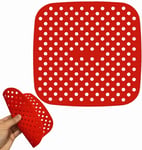 Reusable Air Fryer Liners - 8.5 Inch Square, BPA-Free Non-Stick Flexible Silicone Air Fryer Basket Mats - Air Fryer Replacement Pads Accessories for Cosori, NuWave, Chefman, Dash and More