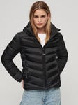 Superdry Hooded Fuji Padded Jacket - Black, Black, Size 12, Women
