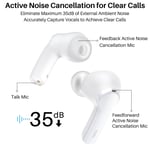 TOZO NC2 Hybrid Active Noise Cancelling Wireless Earbuds In Ear Detection, White