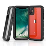 iPhone 11 Waterproof Case, Shockproof Anti-Drop Dirt Rain Snow Proof iPhone 11 Case with Screen Protector, Full Body Protection Heavy Duty Underwater Cover for iPhone 11 6.1-inch (Black/Clear)