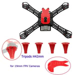 XUSUYUNCHUANG Mini Racing Drone Frame Kit 310/360/380mm Rack 3D Print 19mm FPV Camera Canopy Cover & Tripod Landing for DIY RC Quadcopter Drone Accessories (Color : 360mm Kit Red)