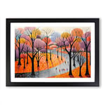 Central Park Minimalism Framed Wall Art Print, Ready to Hang Picture for Living Room Bedroom Home Office, Black A2 (66 x 48 cm)