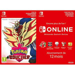 Pokémon Bouclier [Switch - Download Code] + Switch Online 12 Mois [Download Code]