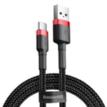 Baseus Cafule Flätad USB-Kabel USB till USB-C QC3.0 3A 1m - Sva