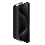 Belkin ScreenForce TemperedGlass Treated Privacy Screen Protector for iPhone 15 Pro Max - Slim & Scratch-Resistant - Includes Easy Align Tray for Bubble Free Application