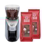 Nivona Cafe Grano 130 Elektrisk Kaffekvarn Inkl. 2kg Crema Intenso Hela Kaffebönor