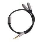 3Pcs Headset Splitter Cable 3.5mm Silver Headphone Splitters Mic Cables GSA