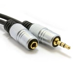 Pro Audio Metal 3.5mm Jack Stereo Headphone Extension Cable Gold 2m [2 metres]