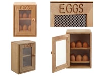 Wooden Cabinet Cupboard Style Egg Storage - holds a dozen (x12) eggs - 2 shelves with 6 slots each