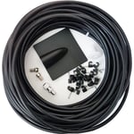 Loops 25M Black RG6 Coaxial/Coax Cable Extension Kit -For Indoor & Outdoor Aerial/Satellite Dish Install- TV & Sky/Freesat – 10m, 15m, 20m Drum