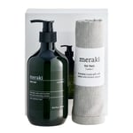 Meraki - Home gavesett håndsåpe 490 ml og kjøkkenhåndkle grønn