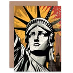 Statue of Liberty 4th July Celebrations Him Her Birthday Blank Greeting Card