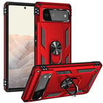 Google Pixel 6 5G Military Armour Ring Case Red