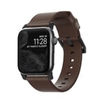 NOMAD Apple Watch 40/38mm Armband Modern Strap Svart/Rustic Brown