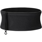 Slim Fit Löparbälte med 4 Säkra Stora Fack, Fukttransporterande Workout Fanny Pack, Midjeväska för Löpare, Fitness, Träning Svart L Black L