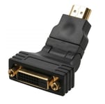 DVI til HDMI 180° vinkel adapter - Guldbelagt
