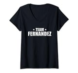 Womens Fernandez Last Name American Hispanic Mexican Spanish Family V-Neck T-Shirt