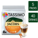 Tassimo Coffee Pods Jacobs Latte Macchiato Caramel 5 x 8 Drinks Total 40 Drinks