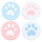 OSALADI 4pcs Silicone Joystick Cap Switch Thumb Grip Set Cat Paw Analog Thumb Stick Button Cap Cover for Joy-Con Switch Controller Blue Pink
