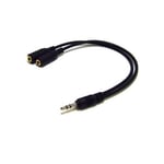 Pour Apple Iphone / 3g / 3gs / 4 / 4s : Cable Audio Double Prise Jack 3,5 Mm Femelle