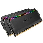 Corsair Dominator Platinum RGB 32GB (2x16GB) DDR4 3200 (PC4-28800) C16 1.35V AMD Optimized Memory- Noire