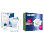 BRITA Style Water Filter Jug Blue (2.4L) incl. 1x MAXTRA PRO All-in-1 cartridge & MAXTRA PRO Limescale Expert Water Filter Cartridge 3 Pack (NEW) - Original refill