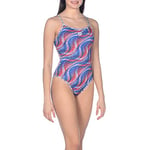 arena w Spirograph Reversible Challenge Back One Piece Maillot de Bain Femme Multi_Black FR : XL (Taille Fabricant : 44)