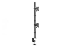 Universal Dual Monitor Mount, Vertical 17-32", 8 kg max. each, clamp or grommet mount