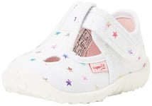 Superfit Baby Girls Spotty Slippers, White/Multicoloured 1010, 18 EU, White Multicoloured 1010, 2 UK Child
