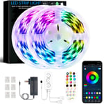 LED Strips Lights,32.8ft RGB 5050 Waterproof Smart LED Strip Lights Music Sync Gradually Color Gradual Changing LED Light Strip with Bluetooth APP Control for TV Bedroom Kitchen Decoration