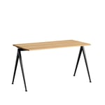 HAY Pyramid 01 skrivbord Oak clear lacquer-140x65cm-svart stålstativ