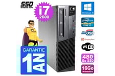 Lenovo Unité Centrale Pc lenovo thinkcentre m81 sff intel i7-2600 ram 16go ssd 480go windows 10 wifi
