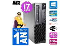 Lenovo Unité Centrale Pc lenovo thinkcentre m81 sff intel i7-2600 ram 16go ssd 480go windows 10 wifi