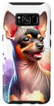 Coque pour Galaxy S8 Illustration aquarelle chien orchidée inca péruvienne